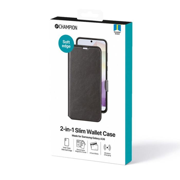 Champion - CHAMPION Galaxy A36 5G Plånboksfodral 2-in-1 Slim - Svart