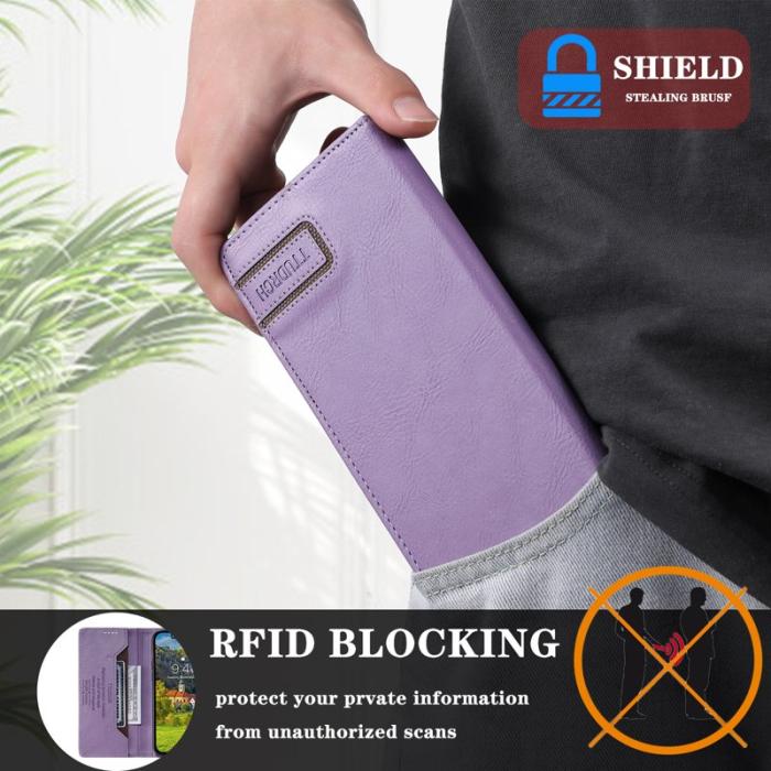 TTUDRCH - TTUDRCH Samsung Galaxy S26+ Plånboksfodral Konstläder RFID Skydd - Lila