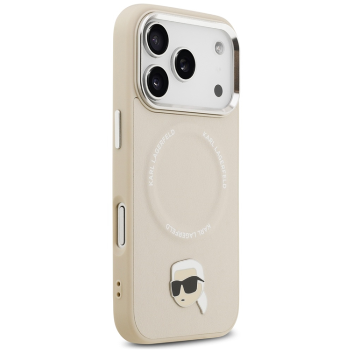 KARL LAGERFELD - Karl Lagerfeld iPhone 17 Pro Max Mobilskal MagSafe Karl Pin - Beige