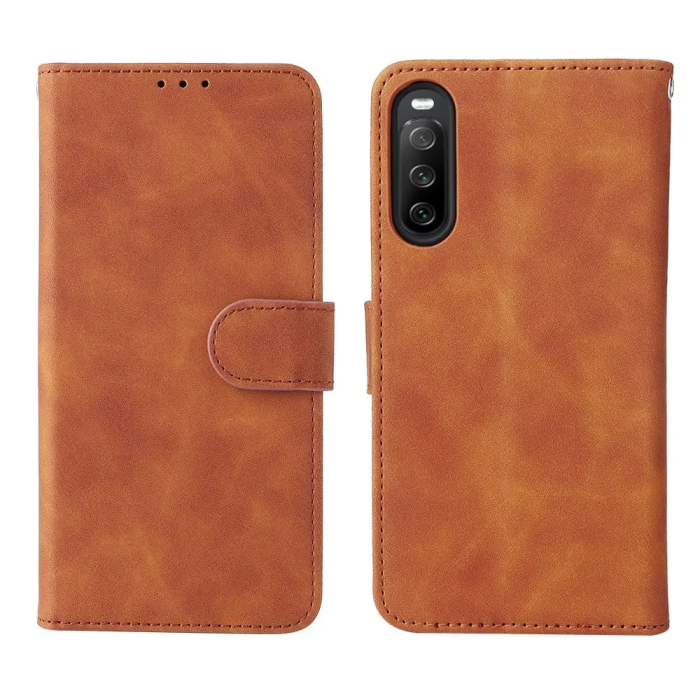 Taltech - Sony Xperia 10 IV Plånboksfodral Skin Touch - Brun