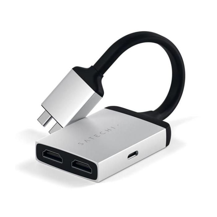 UTGATT1 - Satechi USB-C dubbel HDMI Adapter - Silver