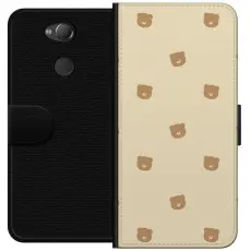 Gustaf - Pl&aring;nboksfodral till Sony Xperia XA2 med Bj&ouml;rnm&ouml;nster