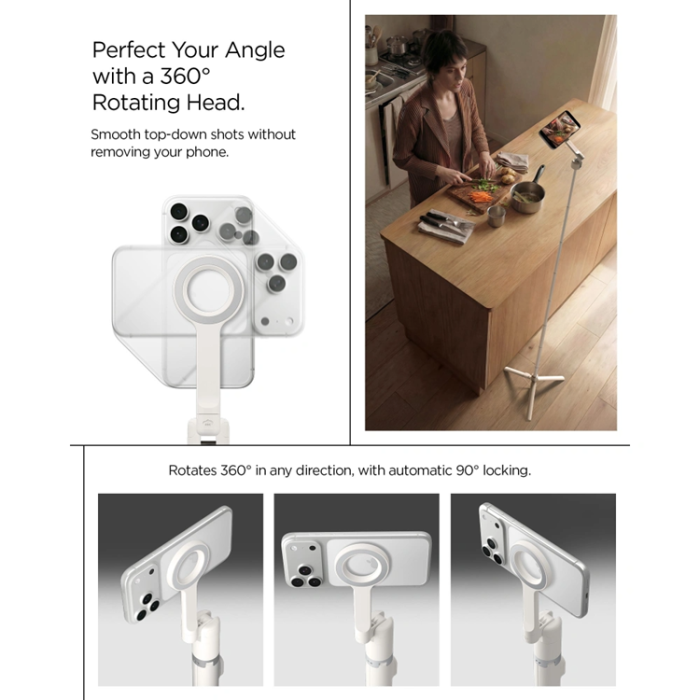 Spigen - Spigen Selfiestick Bluetooth Tripod S582W - Dune Beige