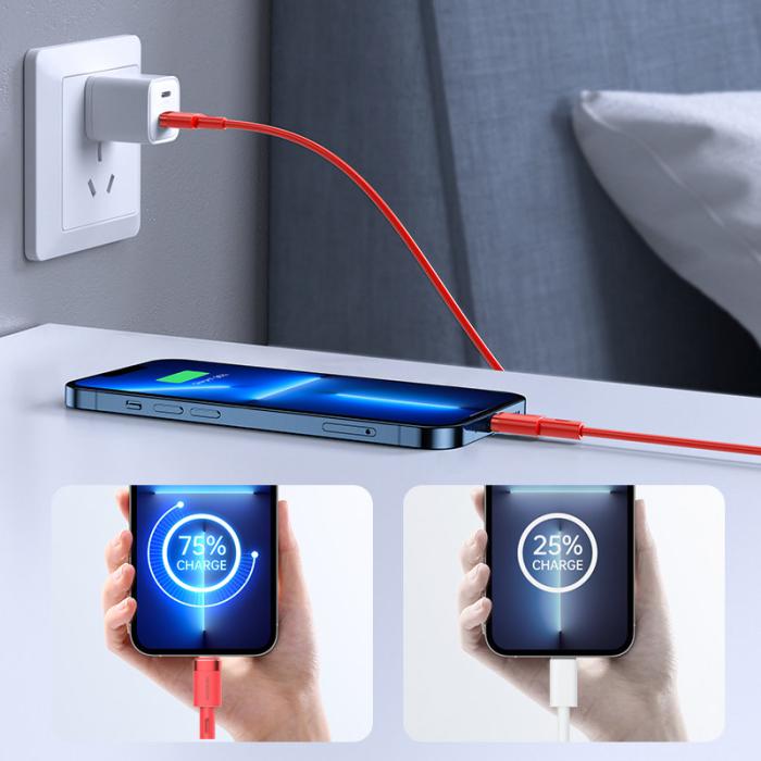 Joyroom - Joyroom USB-C - Lightning Kabel PD 20W 1.2m - Röd