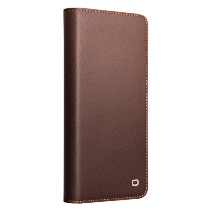 QIALINO - Qialino Plånboksfodral för Samsung Galaxy S26 Äkta läder Flip Ställ - Brun