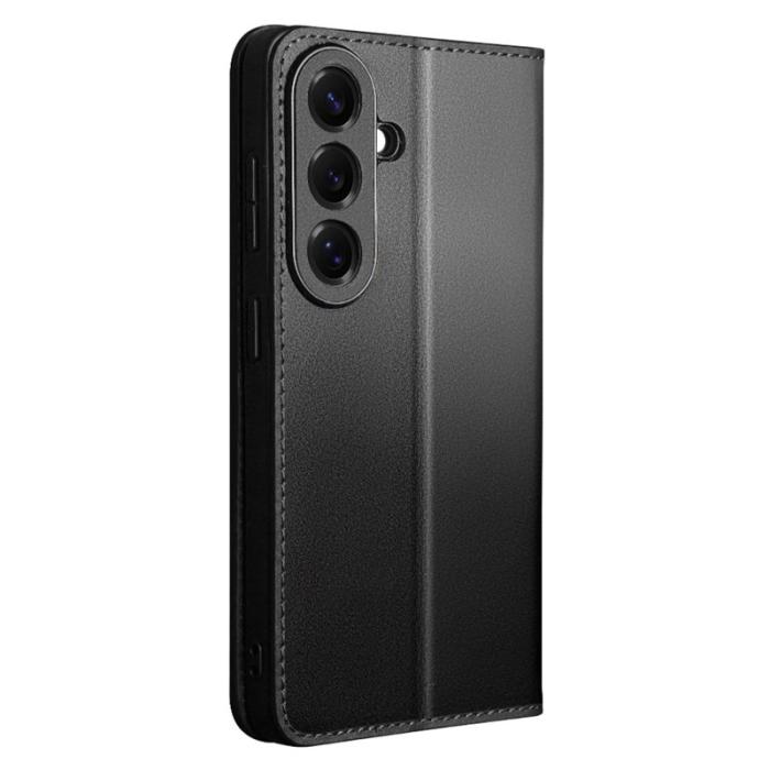 QIALINO - Qialino Plånboksfodral för Samsung Galaxy S26 Äkta läder Flip Ställ - Svart