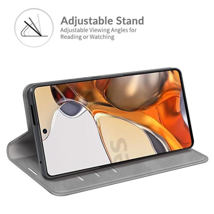 UTGATT1 - Skin Touch Läder Fodral Xiaomi 11T / 11T Pro - Grå
