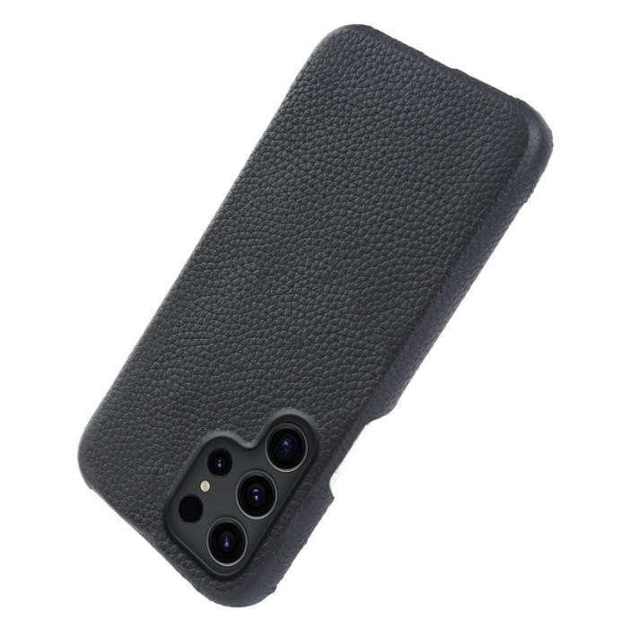 OEM - Mobilskal för Samsung Galaxy S26 Ultra Magnetiskt Äkta läder + PC - Svart