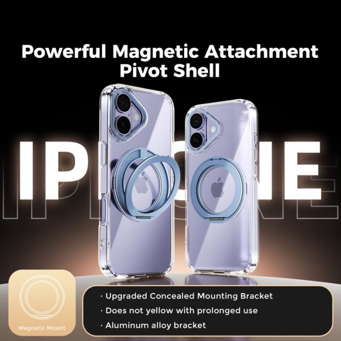 ABEEL - ABEEL Q-LUCK Mobilskal till iPhone 17 med Kickstand Shockproof - Blå