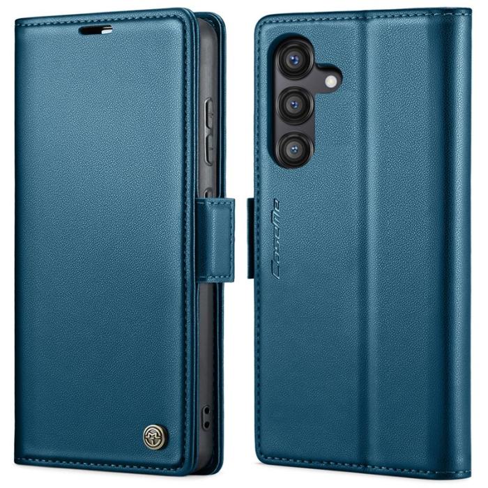 Caseme - CASEME Plånboksfodral Konstläder för Samsung Galaxy S24 FE - Blå