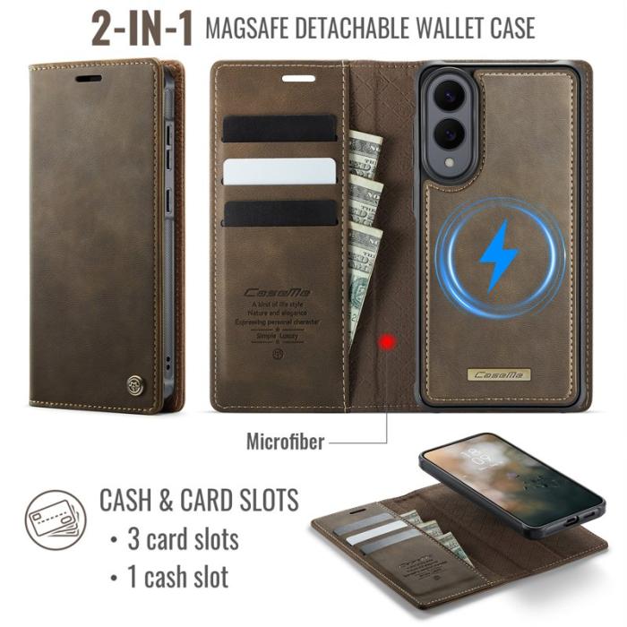 Caseme - CASEME C49 Mobilskal till Samsung Galaxy S25 Edge MagSafe RFID Kaffe