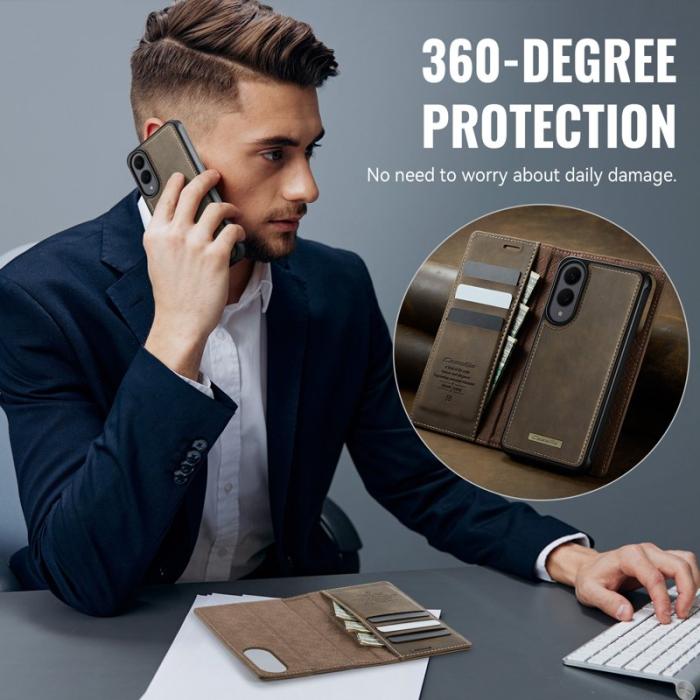 Caseme - CASEME C49 Mobilskal till Samsung Galaxy S25 Edge MagSafe RFID Kaffe