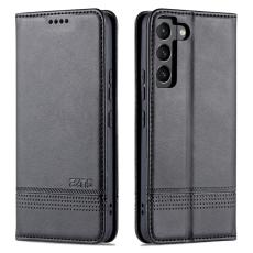 AZNS - AZNS Samsung Galaxy S22 5G Pl&aring;nboksfodral Konstl&auml;der - Svart