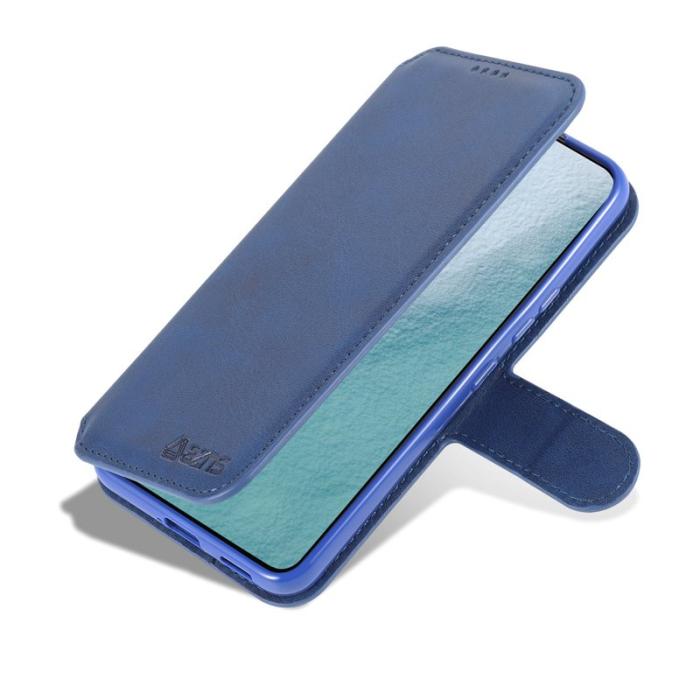 AZNS - AZNS Samsung Galaxy S22 5G Plånboksfodral Konstläder - Blå