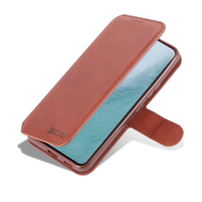 AZNS - AZNS Samsung Galaxy S22 5G Plånboksfodral Konstläder - Brun