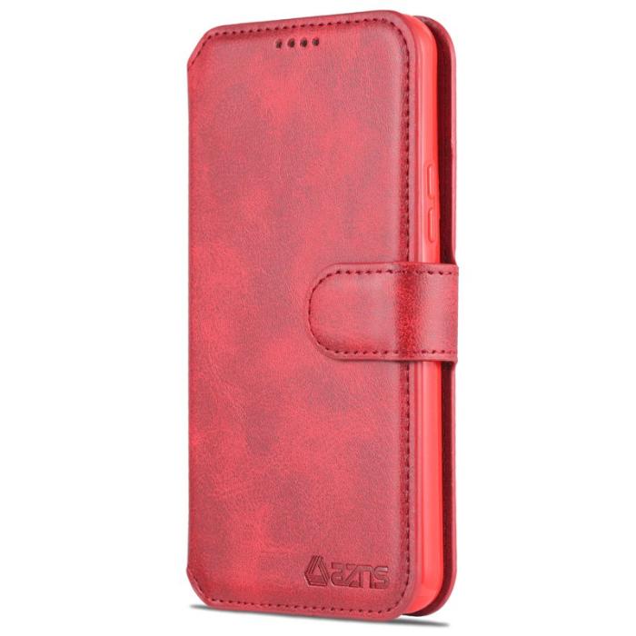 AZNS - AZNS Samsung Galaxy S22 5G Plånboksfodral Konstläder - Röd