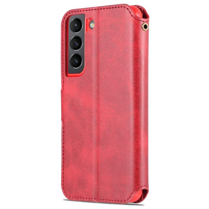 AZNS - AZNS Samsung Galaxy S22 5G Plånboksfodral Konstläder - Röd
