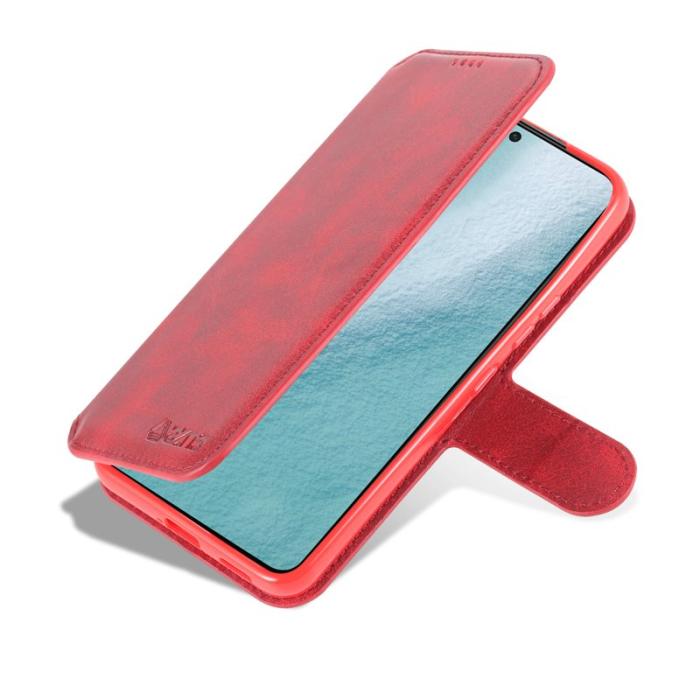 AZNS - AZNS Samsung Galaxy S22 5G Plånboksfodral Konstläder - Röd