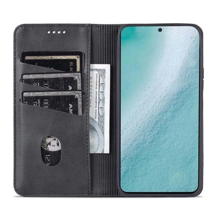 AZNS - AZNS Samsung Galaxy S22 5G Plånboksfodral Konstläder - Svart