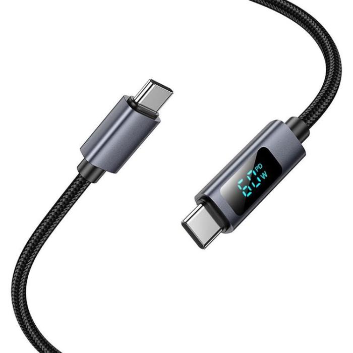 Hoco - HOCO USB-C till USB-C Kabel 3A 60W X112 1 m - Svart