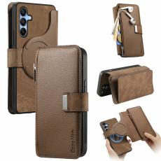 CASENEO - CASENEO MW-02 Pl&aring;nboksfodral f&ouml;r Samsung Galaxy A16 5G - Konstl&auml;der - Brun
