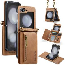 DG.MING - DG.MING Samsung Galaxy Z Flip7 FE Pl&aring;nboksfodral RFID-Skydd Brun
