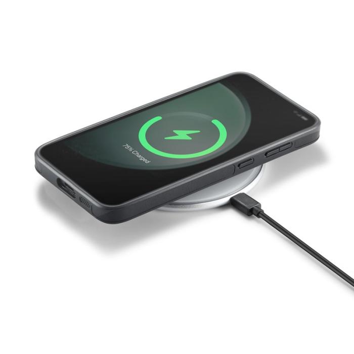 DG.MING - DG.MING Mobilskal till Samsung Galaxy S24 FE Anti-Drop Läder Svart