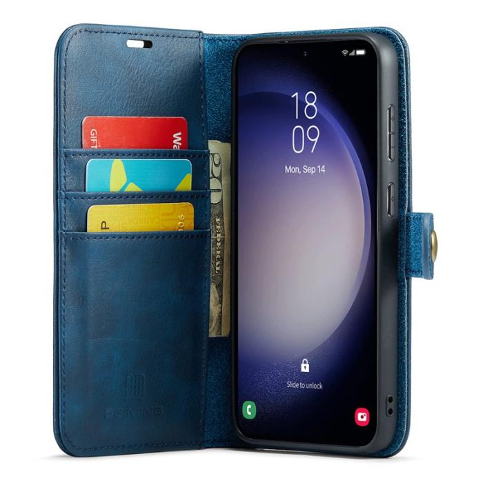 DG.MING - DG.MING Samsung Galaxy S24 FE Plånboksfodral Äkta läder - Blå