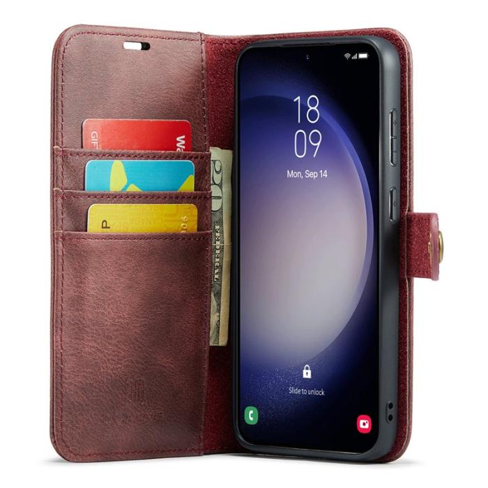 DG.MING - DG.MING Samsung Galaxy S24 FE Plånboksfodral Äkta läder Röd