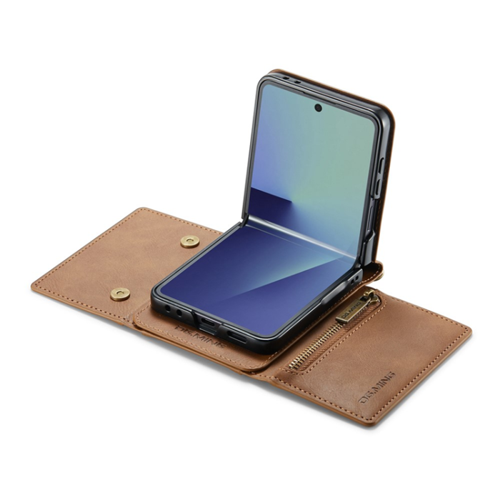 DG.MING - DG.MING Galaxy Z Flip 7 Mobilskal RFID Blocking M5 - Brun
