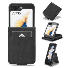 LC.imeeke - LC.IMEEKE Samsung Galaxy Z Flip7 FE Fodral KonstL&auml;der - Svart