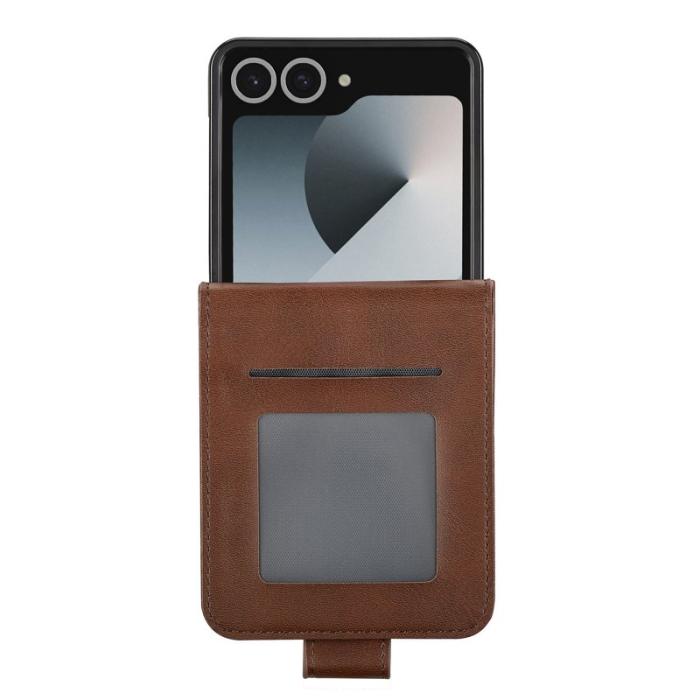 LC.imeeke - LC.IMEEKE Samsung Galaxy Z Flip7 Fodral KonstLäder - Brun