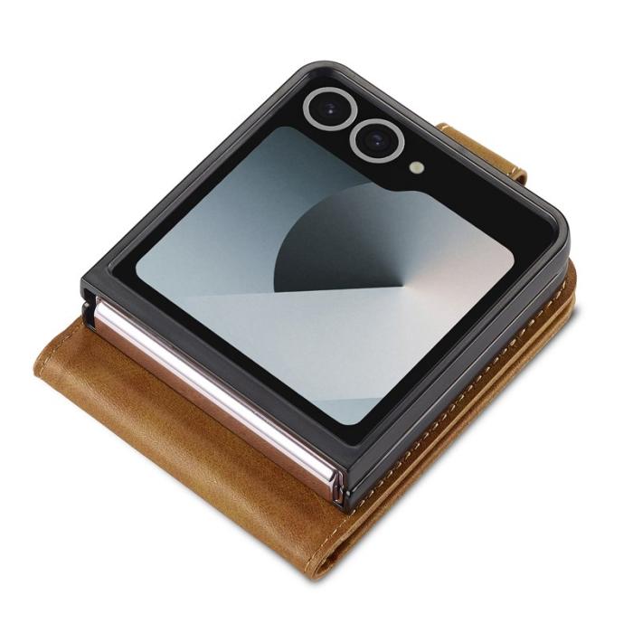 LC.imeeke - LC.IMEEKE Samsung Galaxy Z Flip7 Fodral KonstLäder - Gul