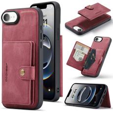 JEEHOOD - JEEHOOD iPhone 16e Fodral KonstL&auml;der Med Magnetisk Kortficka - R&ouml;d