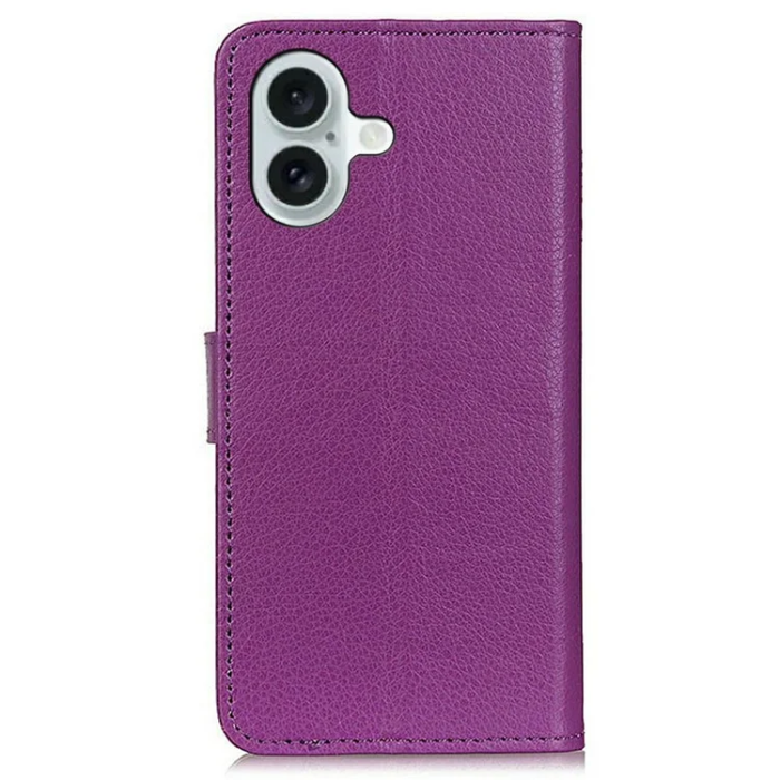 A-One Brand - iPhone 17 Plånboksfodral Litchi Texture - Lila