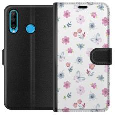 iSecrets - Plånboksfodral till Huawei P30 lite med Blommor och fjärillar