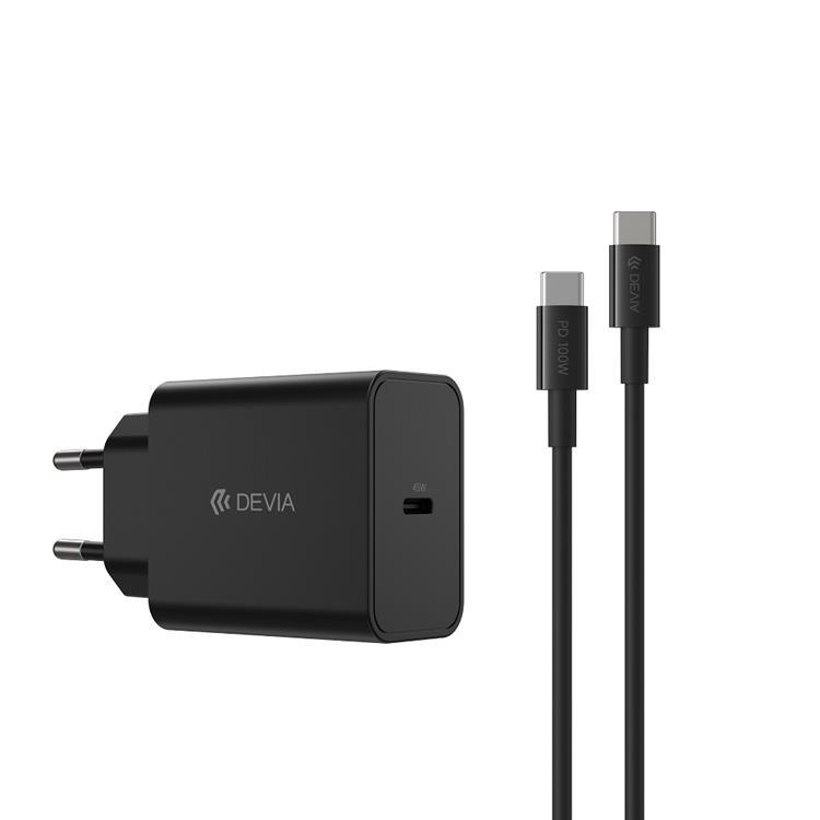 Devia Raket Snabbladdare USB-C 45W PD USB-C/USB-C Kabel | 505295 | AlltMobil