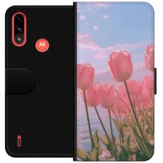iSecrets - Plånboksfodral till Motorola Moto E7 Power med Rosa Tulpaner
