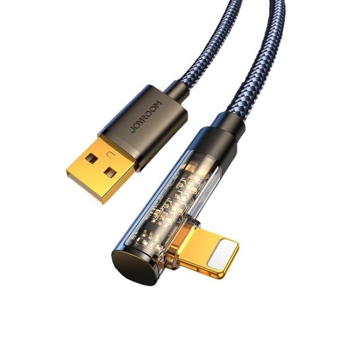 Joyroom - Joyroom Angled USB-A till Lightning kabel 1.2m - Svart