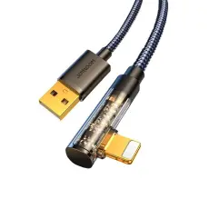 Joyroom - Joyroom Angled USB-A till Lightning kabel 1.2m - Svart