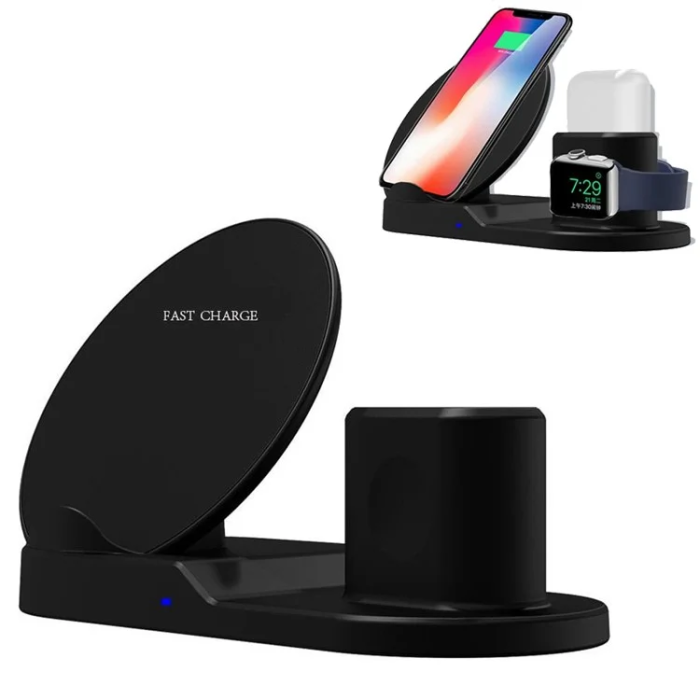 OEM - 3in1 Trådlös Laddare iPhone, Apple Watch, Airpods utan FOD - Svart