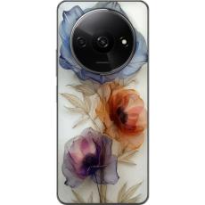 iSecrets - Genomskinligt Skal kompatibel med Xiaomi Redmi A3 med Silkesblommor