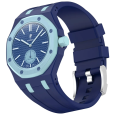 A-One Brand - Swatch Royal Pop Silikonarmband med Integrerat Skyddsskal - Ljusbl&aring;
