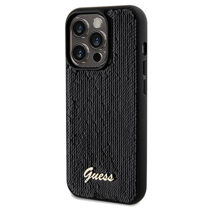 Guess - Guess iPhone 14 Pro Max Mobilskal Disco Script Metal - Svart