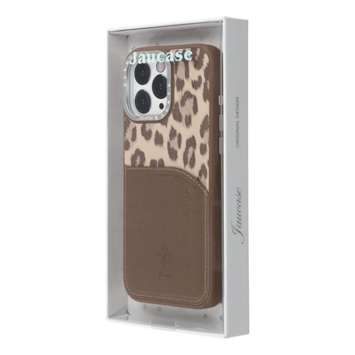 JAUCASE - JAUCASE iPhone 16 Pro Max Mobilskal MagSafe korthållare - Brun