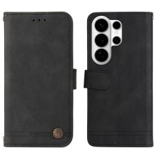 OEM - Samsung Galaxy S26 Ultra Fodral &Auml;kta L&auml;der St&auml;ll med Rem - Svart