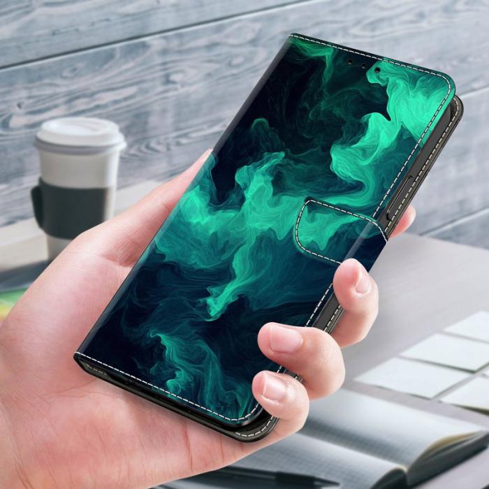 OEM - Samsung Galaxy S26 Plus Plånboksfodral Ställning Mönstertryck Konstläder - Rök