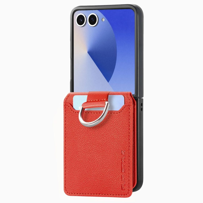 A-One Brand - Galaxy Z Flip 7 Mobilskal Korthållare Kickstand - Orange