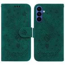 OEM - Samsung Galaxy S26 / S26 Pro Pl&aring;nboksfodral Konstl&auml;der Butterfly Blomma - Gr&ouml;n
