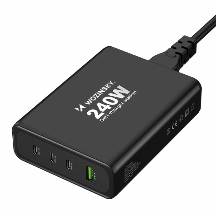 Wozinsky - Wozinsky Väggladdare USB-A/3 x USB-C 240W GaN - Svart